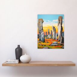 Artery8 Callanish Standing Stones Vibrant Artwork Ancient Stone Circle Isle Of Lewis Scotland Unframed Wall Art Print Poster Home Decor Premium - thumbnail 4