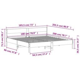 Berkfield Home Beautiful Bed Frame without Mattress White 180x200 cm Super King - thumbnail 9
