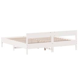 Berkfield Home Beautiful Bed Frame without Mattress White 180x200 cm Super King - thumbnail 6