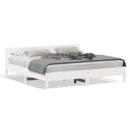 Berkfield Home Beautiful Bed Frame without Mattress White 180x200 cm Super King - thumbnail 3
