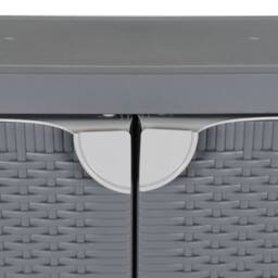 Berkfield Home Garden Storage Cabinet Grey 65x45x88 cm PP Rattan - Size: 65 x 45 x 88 cm - thumbnail 6