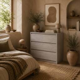 Wyld Haus Grey Wood Effect 3 Drawer Chest 80 x 39 x 73 cm