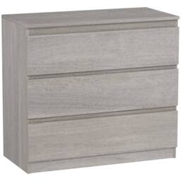Wyld Haus Grey Wood Effect 3 Drawer Chest 80 x 39 x 73 cm - thumbnail 2