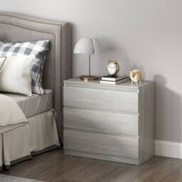 Wyld Haus Grey Wood Effect 3 Drawer Chest 80 x 39 x 73 cm - thumbnail 8
