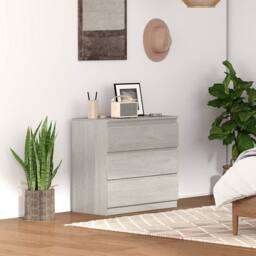 Wyld Haus Grey Wood Effect 3 Drawer Chest 80 x 39 x 73 cm - thumbnail 3