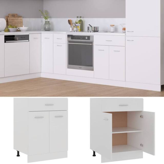 Berkfield Home Drawer Bottom Cabinet White 60x46x81.5 cm Engineered Wood - image 1