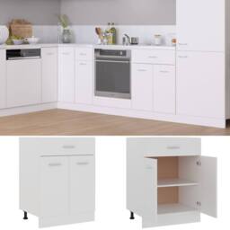 Berkfield Home Drawer Bottom Cabinet White 60x46x81.5 cm Engineered Wood - thumbnail 1
