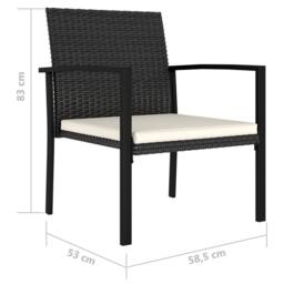 Berkfield Home Modern Garden Dining Chairs 4 pcs Poly Rattan Black - thumbnail 5