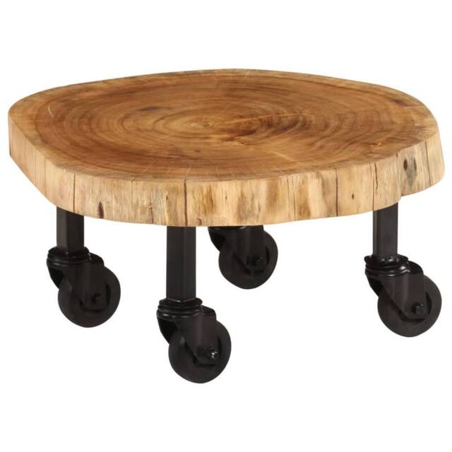 Berkfield Home Coffee Table Solid Acacia Wood 60x55x25 cm in Brown - Size: 60 x 55 x 25 cm - image 1