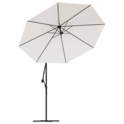 Berkfield Home Hanging Parasol with LED Lighting 300 cm Sand Metal Pole in Beige - thumbnail 5