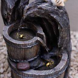 Primrose Home To Roost Bird Birdhouse Outdoor Water Feature with LEDs 58cm in Grey - thumbnail 4