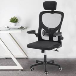 Kelvenix Mesh Office Chair Ergonomic 360° Swivel Lift Computer Desk UK in Black - thumbnail 5