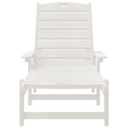 Berkfield Home Sun Loungers 2 pcs White 162x53x98.5 cm HDPE - thumbnail 4
