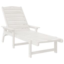 Berkfield Home Sun Loungers 2 pcs White 162x53x98.5 cm HDPE - thumbnail 2