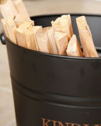 Dibor Traditional Black & Copper Fireside Coal, Log Storage & Kindling Bucket Basket - thumbnail 2