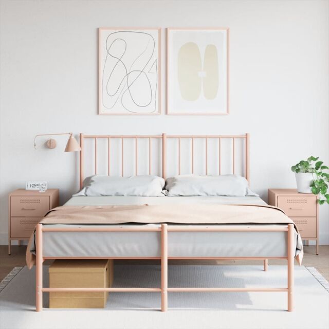 Berkfield Home Bedside Cabinets 2 pcs Pink 36x39x50.5 cm Steel - image 1