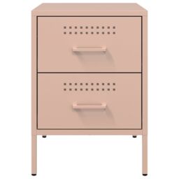 Berkfield Home Bedside Cabinets 2 pcs Pink 36x39x50.5 cm Steel - thumbnail 6