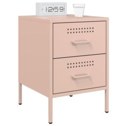 Berkfield Home Bedside Cabinets 2 pcs Pink 36x39x50.5 cm Steel - thumbnail 3