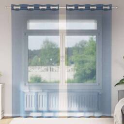 Berkfield Home Voile Curtains with Grommets 2 pcs Royal Blue - thumbnail 2