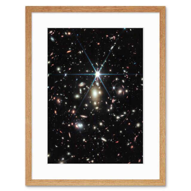 Artery8 Wall Art Print NASA James Webb Telescope NIRCam Space Image of Galaxy Cluster including Sunrise Arc & Earendel the Furthest Star Ever - image 1
