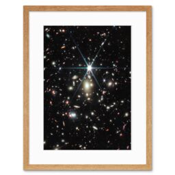 Artery8 Wall Art Print NASA James Webb Telescope NIRCam Space Image of Galaxy Cluster including Sunrise Arc & Earendel the Furthest Star Ever - thumbnail 1