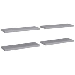 Berkfield Home Floating Wall Shelves 4 pcs Grey 80x23.5x3.8 cm MDF - thumbnail 2