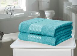 Rapport Home Windsor Cotton Face Cloth Towel (30x30 cm) in Aqua - thumbnail 1