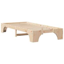 Berkfield Home Natural Bed Frame Natural wood Solid Pine wood 75 x 190 cm Simple - thumbnail 1