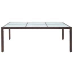 Berkfield Home Outdoor Dining Table Brown 200x150x74 cm Poly Rattan - Size: 200 x 150 x 74 cm - thumbnail 1