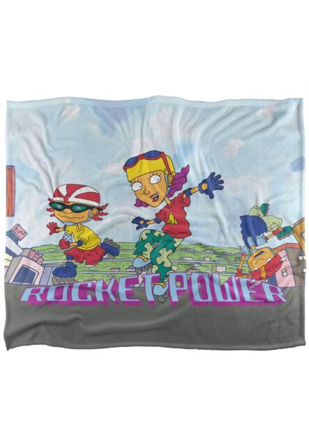 Nickelodeon Rocket Power Otto, Reggie & Twister Skate Silky Touch Super Soft Throw Blanket 152 X 127 cm in White - image 1