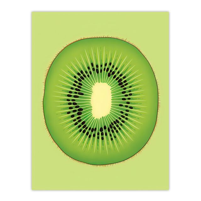 "Artery8 Wall Art Print Kiwi Fruit Slice Bright Graphic Kitchen Artwork Poster Picture in Green - Size: W18"" x H24""" - image 1