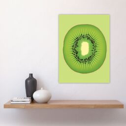 "Artery8 Wall Art Print Kiwi Fruit Slice Bright Graphic Kitchen Artwork Poster Picture in Green - Size: W18"" x H24""" - thumbnail 4