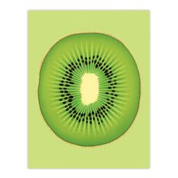 "Artery8 Wall Art Print Kiwi Fruit Slice Bright Graphic Kitchen Artwork Poster Picture in Green - Size: W18"" x H24""" - thumbnail 1