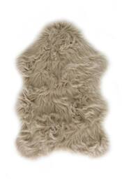 New Edge Blinds Premium Luxury Faux Fur Rug, 50cm x 80cm in Light Tan - Size: 50 cm x 80 cm