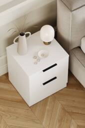 Home Discount Vida Designs Trega 2 Drawer Bedside Chest Table Space Saving Storage in White - thumbnail 6