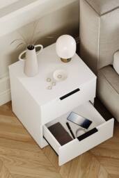 Home Discount Vida Designs Trega 2 Drawer Bedside Chest Table Space Saving Storage in White - thumbnail 5