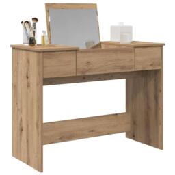 Berkfield Home Gorgeous Dressing Table with Mirror Artisan Oak 100x45x76 cm in Beige - Size: 100 x 45 x 76 cm