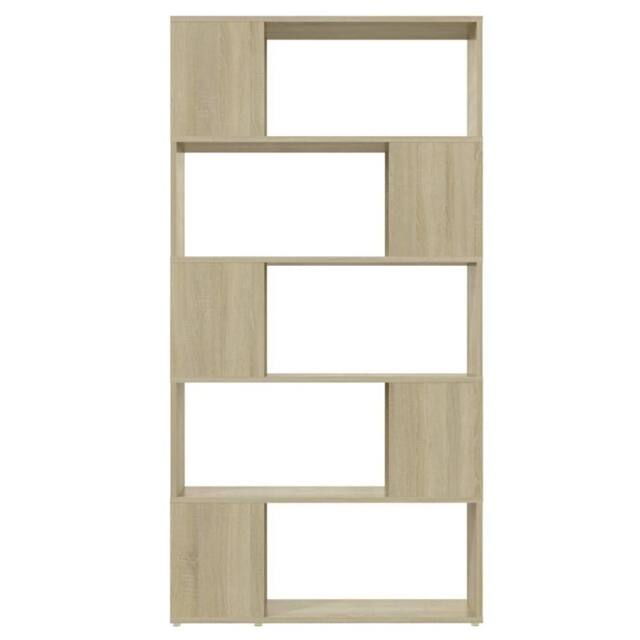 Berkfield Home Classic Book Cabinet Room Divider Sonoma Oak 80x24x155 cm Enginee in Light Brown - Size: 80 x 24 x 155 cm - image 1