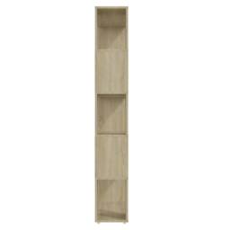 Berkfield Home Classic Book Cabinet Room Divider Sonoma Oak 80x24x155 cm Enginee in Light Brown - Size: 80 x 24 x 155 cm - thumbnail 4