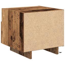 Berkfield Home Bedside Cabinet with LED Lights Old Wood 40x39x37 cm in Brown - Size: 40 x 39 x 37 cm - thumbnail 8