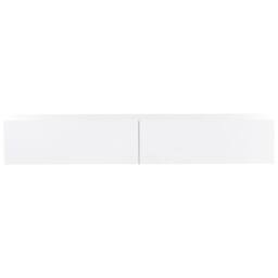 Wyld and Coco Wall-Mounted TV Stand White - Fits up to 70-inch 2 Cabinets - thumbnail 5