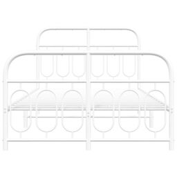 Berkfield Home Metal Bed Frame without Mattress with Footboard White 120x200cm - Size: Small Double - thumbnail 4