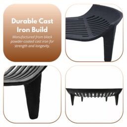 Marco Paul Large 40cm Black Metal Fire Grate Fireside Accessories - thumbnail 9