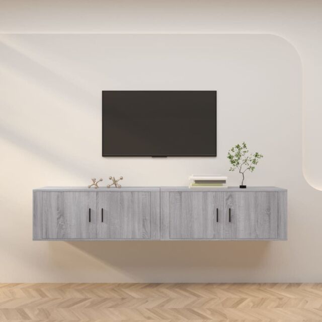 Berkfield Home Wall-mounted TV Cabinets 2 pcs Grey Sonoma 100x34.5x40 cm - image 1