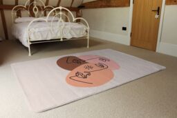 Benjamin Tate Design Modern Contemporary Minimalist Woman Portrait Designer Rug in Natural - Size: Large - thumbnail 3