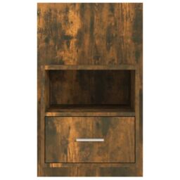 Berkfield Home Wall-mounted Bedside Cabinet Smoked Oak in Brown - thumbnail 5