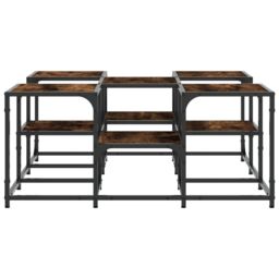 Berkfield Home Coffee Table Smoked Oak 91x91x40 cm Engineered Wood in Brown - Size: 91 x 91 x 40 cm - thumbnail 6