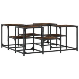 Berkfield Home Coffee Table Smoked Oak 91x91x40 cm Engineered Wood in Brown - Size: 91 x 91 x 40 cm - thumbnail 2