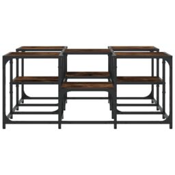 Berkfield Home Coffee Table Smoked Oak 91x91x40 cm Engineered Wood in Brown - Size: 91 x 91 x 40 cm - thumbnail 5