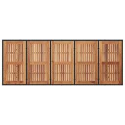 Berkfield Home Garden Table with Acacia Wood Top Black 240x90x75 cm Poly Rattan - Size: 240 x 90 x 75 cm - thumbnail 7